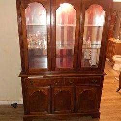 Wooden Hutch With Glass 