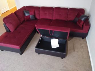 Sectional and ottoman