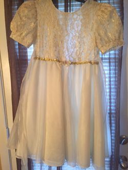 Gold and Ivory Lace Dress