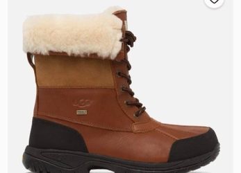 UGG Men's Butte boots in the Worchester brown colorway, featuring a distinctive sherpa cuff and waterproof https://offerup.co/faYXKzQFnY?$deeplink_pat