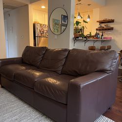 Brown Leather sofa bed