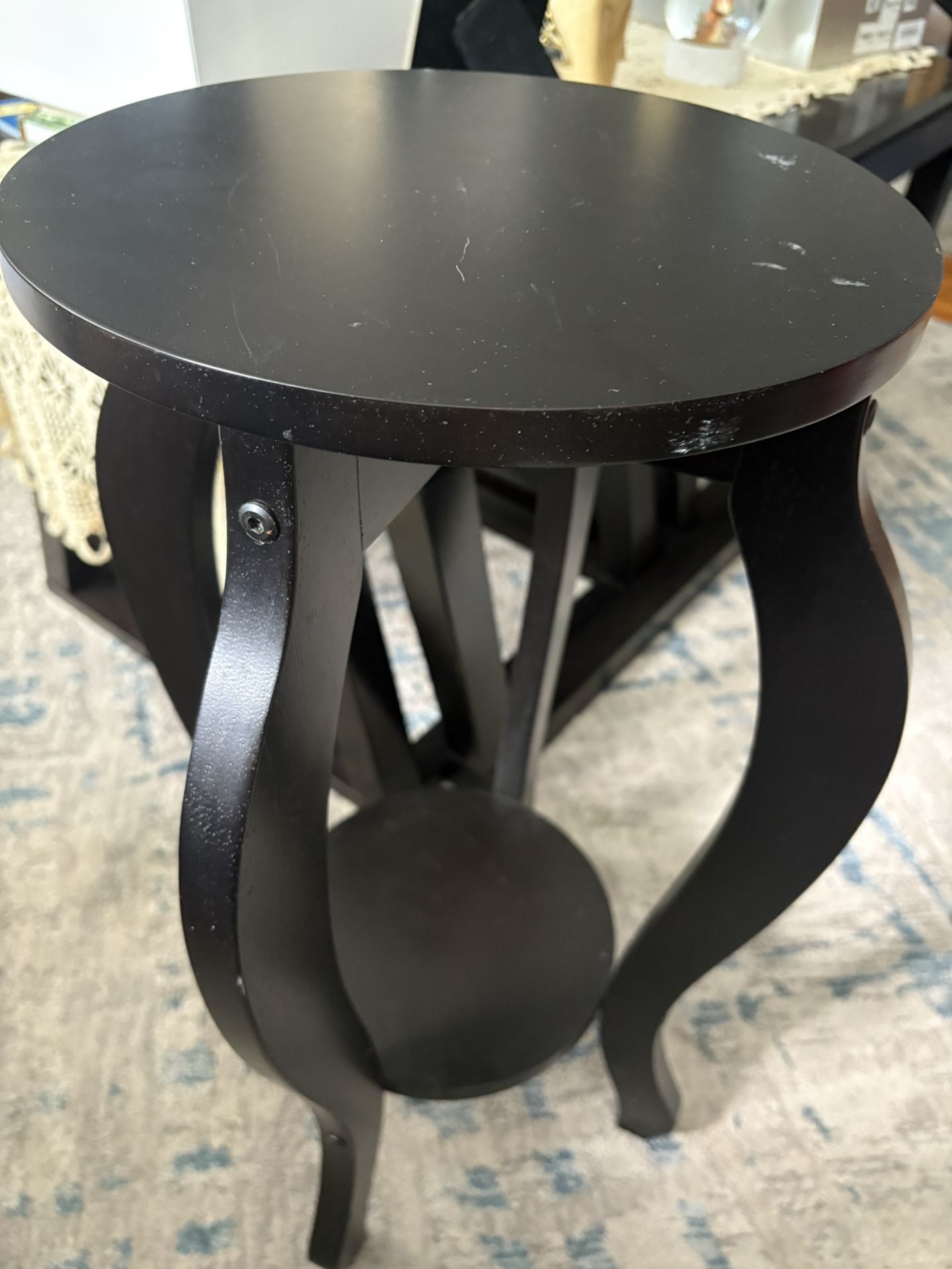 Small Black Accent Table / Plant Stand