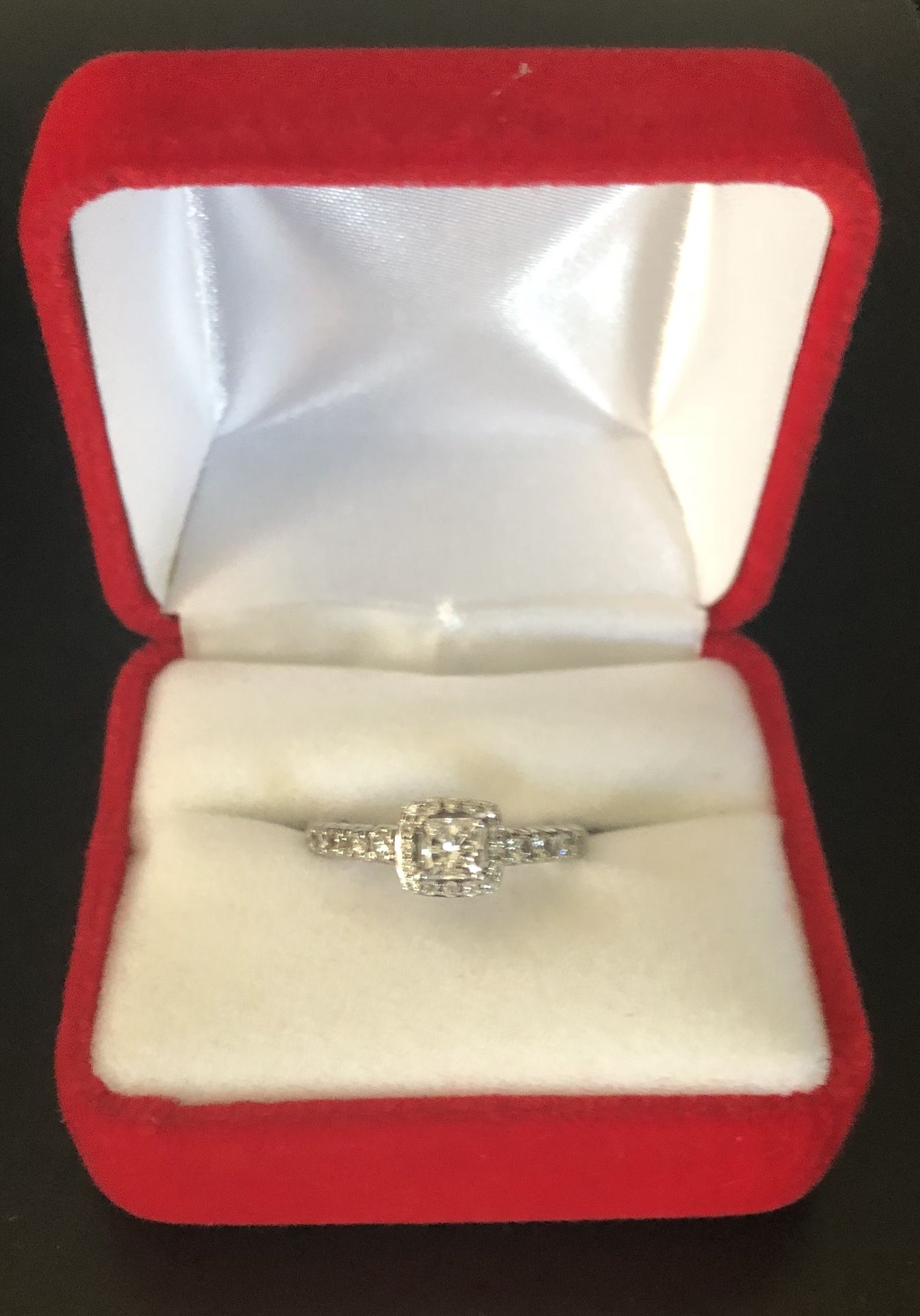 14K Princess cut engagement ring size 5 1/2