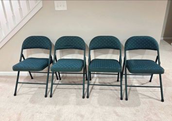 Folding chairs set of 4 Padded Upholstery Dining Kitchen