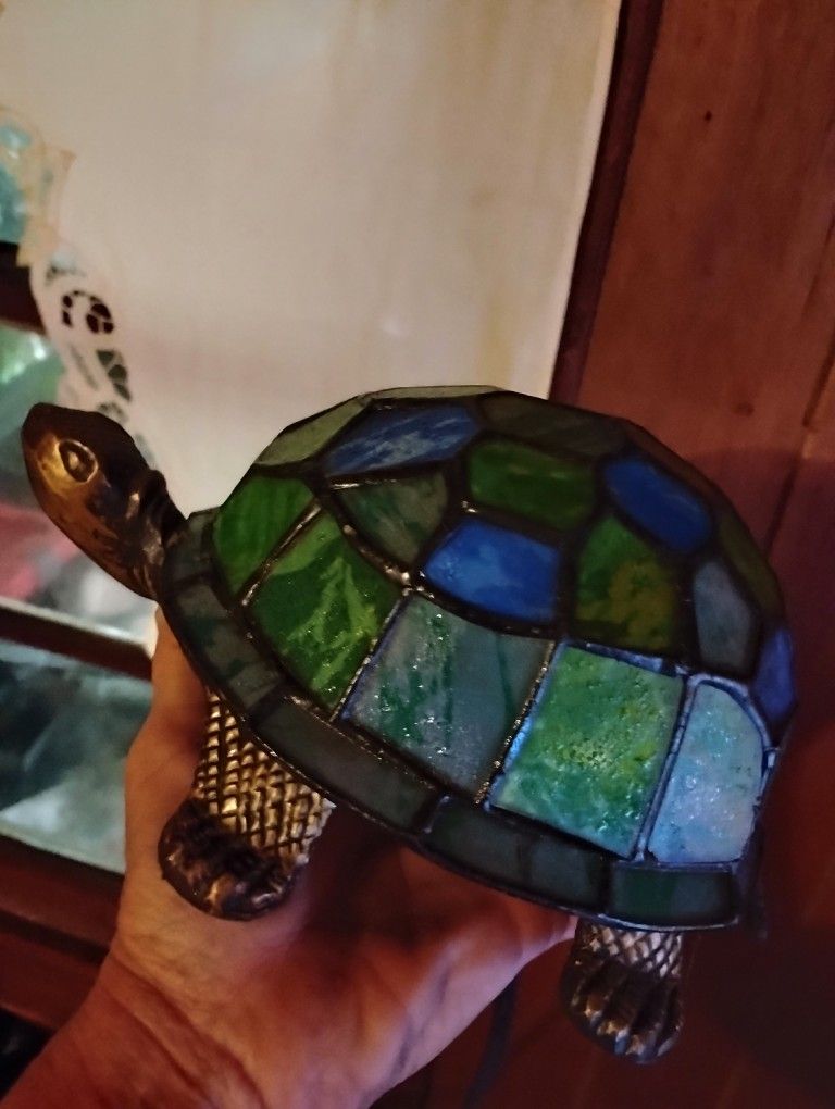 Antique Tiffany Style Turtle Lamp