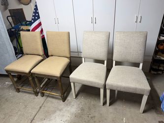 FREE 2 Sets Upholstered Chairs – 2 Bar Stools + 2 Dining