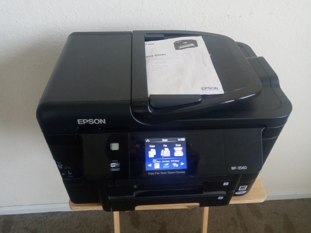 Epson WorkForce WF-3540 Wireless All-in-One Color Inkjet Printer, Copier, Scanner, 2-Sided Duplex, ADF, Fax. Prints from Tablet/Smartphone. AirPrint C