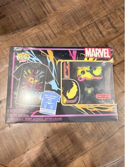 Funko POP! Tees Marvel Venom Eddie Brock Blacklight POP SZ XLARGE Target Sealed