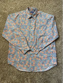 Vintage Gap Floral Pattern Cotton Button Down Shirt Mens Size Medium