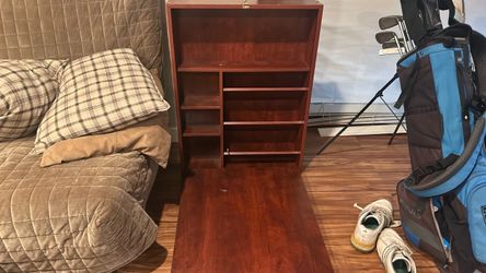 Cherry Wood Fold Down Desk Cabinet