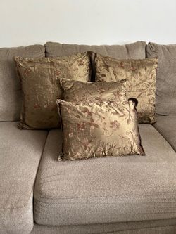 4 Brown Colored Throw Pillows