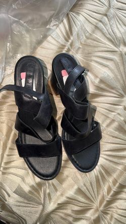 Black Leather Strappy Sandals