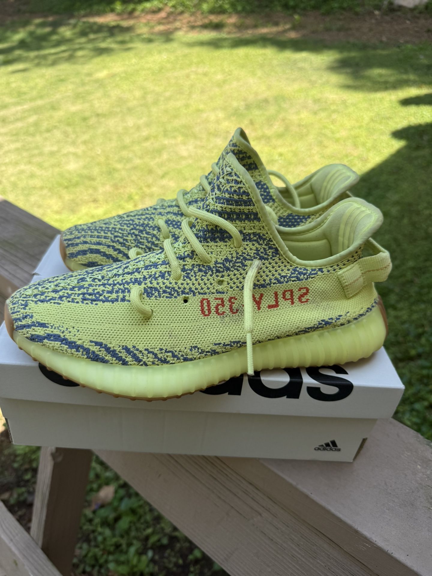 Frozen Yellow Yeezy Boost Adidas Size 9
