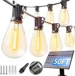 New 50FT Solar String Lights Outdoor Waterproof with 18+1 LED Bulbs