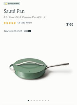 Caraway Sauté Pan 4.5 qt Non-Stick Ceramic Pan With Lid