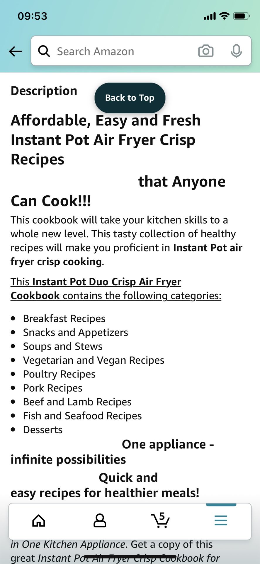 Instant pot cookbook air fryer
