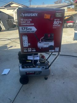 Shop Husky 10 Gal. 175 PSI Electric Oil-Free Quiet Auto/Workshop Hotdog Air Compressor with Dual Gauges and 1-Quick Coupler Questions & Answers (294)