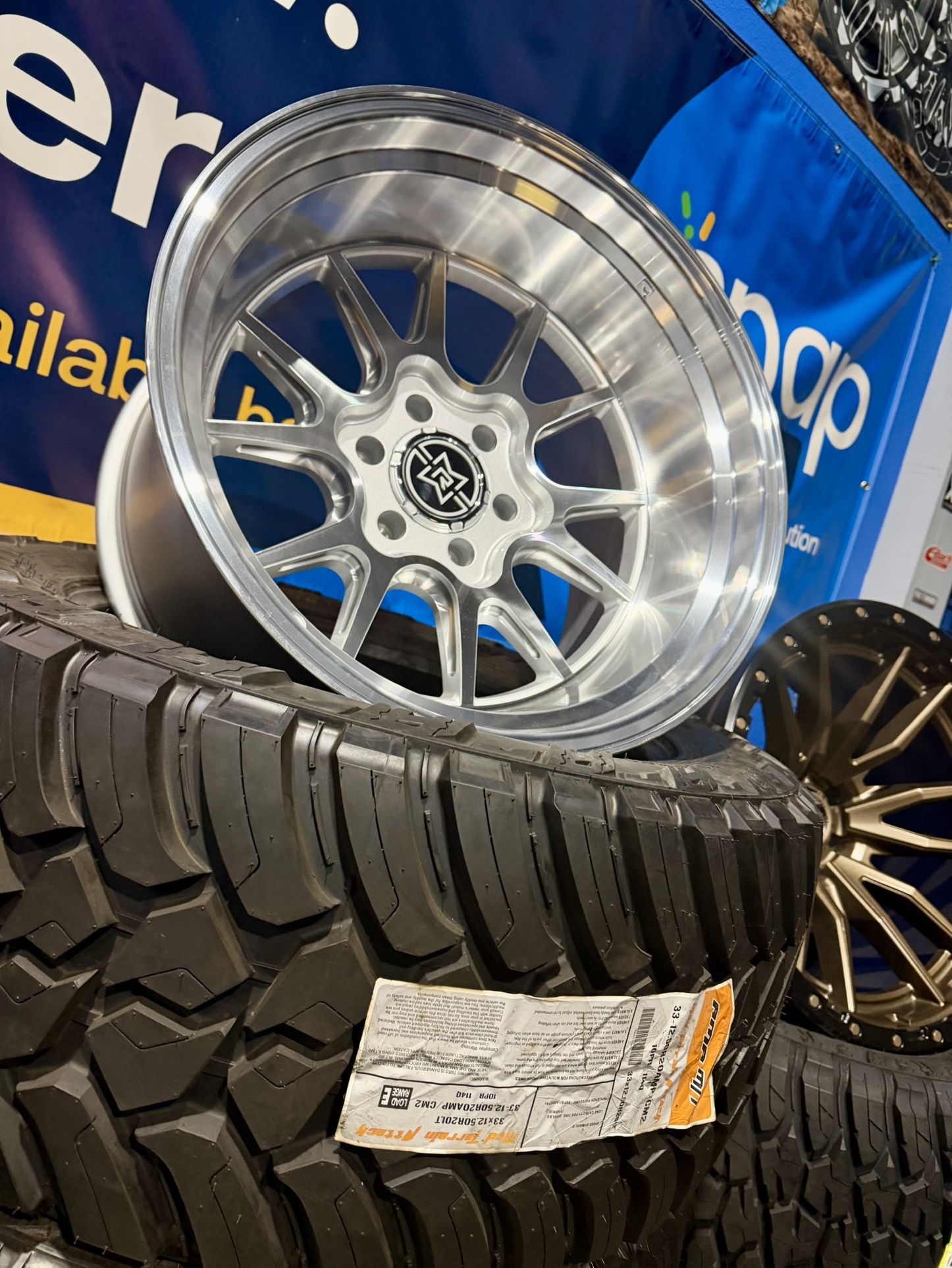 Super-Sale Raised By Method 20x12 6x139.7 Wheels & 33x12.50-20 AMP ATACK. Tires For 6 Lug Truck Suv (We Finance)