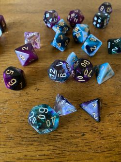 Assorted DND/tabletop game dice sets
