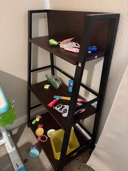4-Tier Ladder Bookshelf Dark Brown