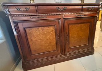 Beautiful aspen burl wood hutch and sideboard