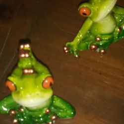 Porcelain Yoga Frogs