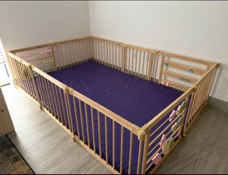 ZETY Natural Wood Baby Playpen
