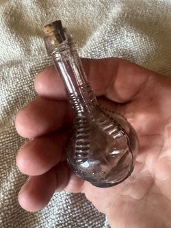 Antique Small Glass Bottle with Cork