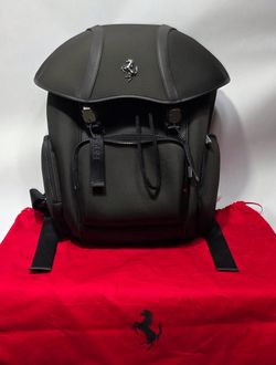 Ferrari Purosangue F175 Black Leather Backpack Original Genuine NEW
