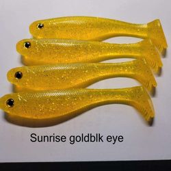 5in Swimbaits Sunrise Gold Eye, 4pk 
