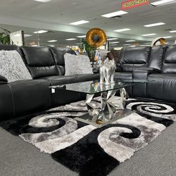 Black Power Living Room Set Sofa & Love Seat On Furniture Liquidation Now  !! $1199