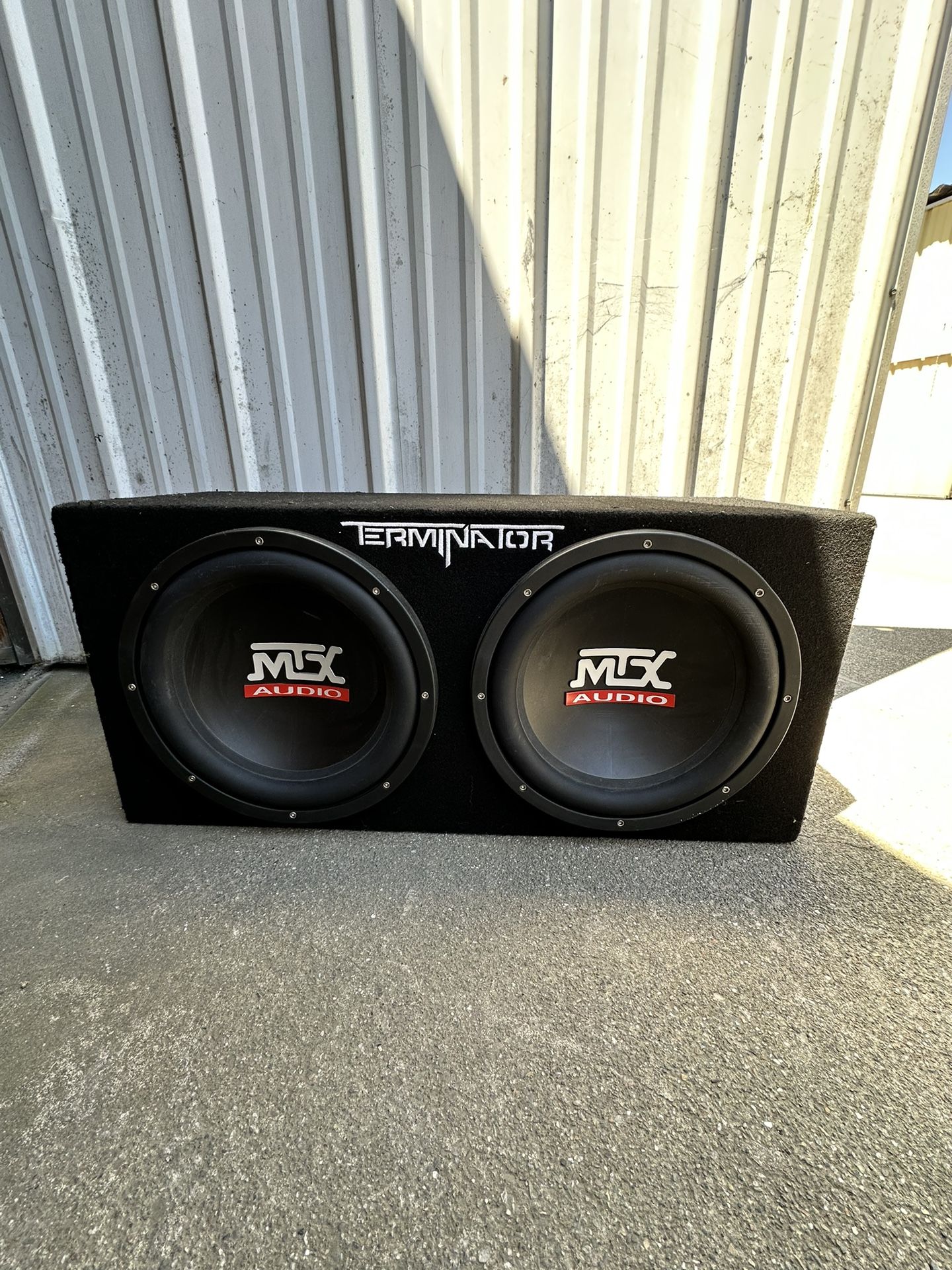 2-12” MTX “Teminator” Speakers W Box ,amps,2 Decks 