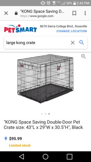 Kong Space Saving Double Door Pet Crate Size 43 L X 29 W X 30 5 H