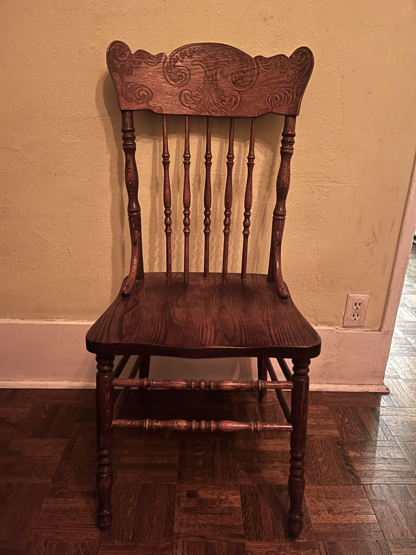 Carved Wood Dining Room Chairs - 