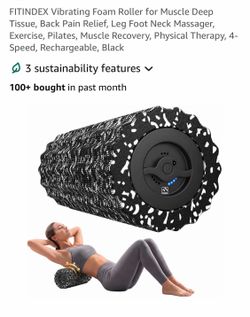 Vibrating foam roller for muscle and pain relief, new