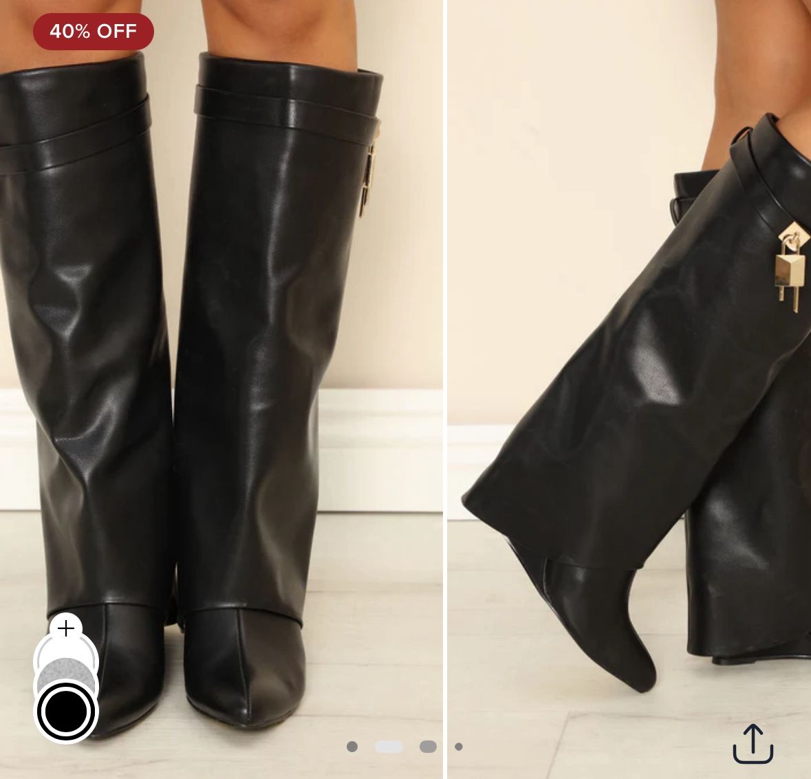 Wedge Boots Size 10 Black