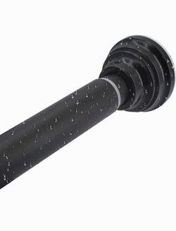 Shower Curtain Rod 30-55IN, Anti-Slip, No Rust,Black Stainless Steel Metal No Drilling Tension Adjustable Curtain Rods for Bathroom, Window, 1 Inch Di