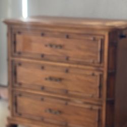 Buró Madera Barniz Color Cafe Claro , Wood Nightstand