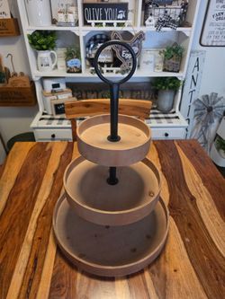 3 Tiered Wood Display Stand