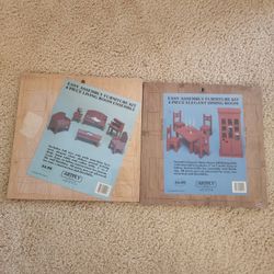 2 Brand New Dollhouse Easy Assembly 6 Piece Furniture Kits