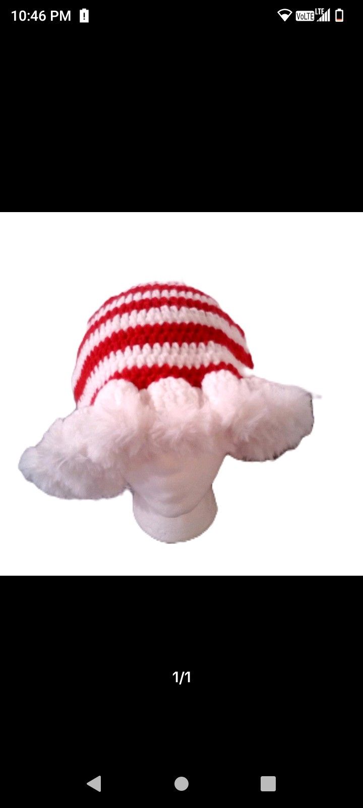 Red And White Ruffle Fur Hat