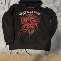 Black Pullover Spider Hoodie Size Small