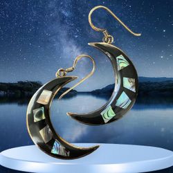 Crescent Moon Alpaca Silver Earrings 