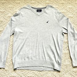 Nautica Navtech Men’s V-neck Gray Sweater Size Medium