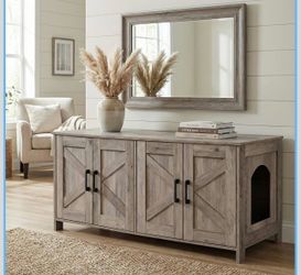 Double cat litter cabinet