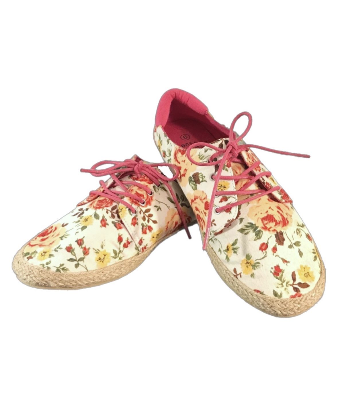 Sophie Sue Floral Print lace up Espadrille Flats Size 9