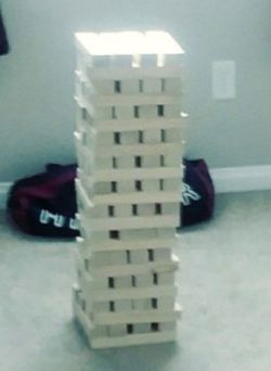 Giant Jenga with carrier