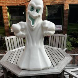 Vintage Halloween Blow Mold General Foam Green Eyed Ghost Ghoul