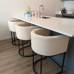 Contemporary Counter Height Barstools - Set Of 3