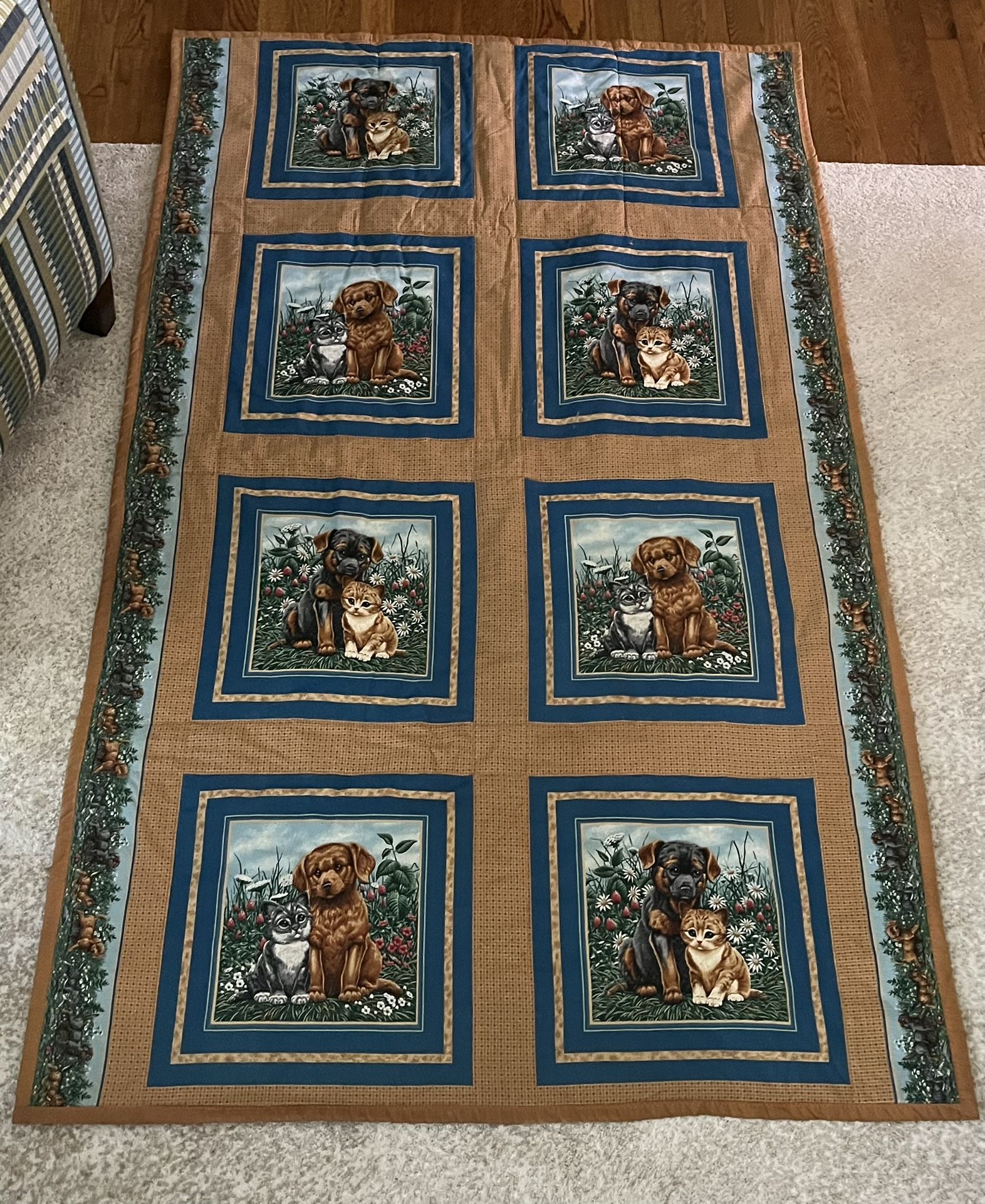 Homemade Blanket With Cat & Dog Theme